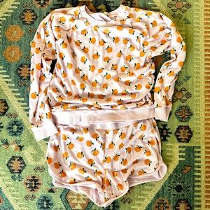 Orange fruit print comfy set L